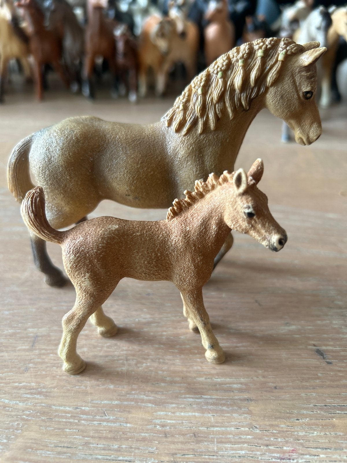 Schleich Quarter Horse merrie met veulen, Ophalen of Verzenden, Gebruikt