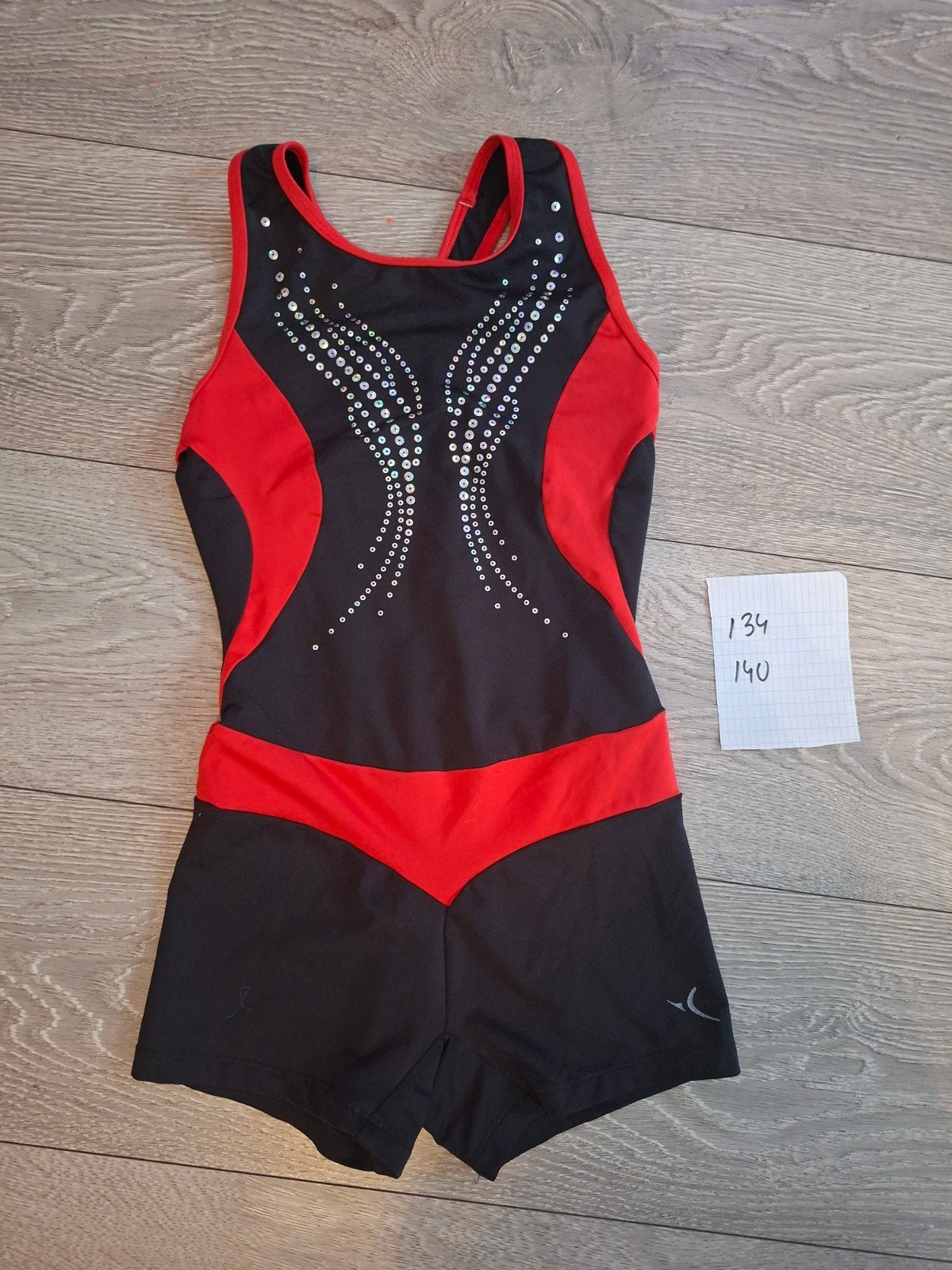 Turnpakje/Gympakje zwart rood met glitters maat 134/140, Ophalen of Verzenden, Meisje, Sport- of Zwemkleding
