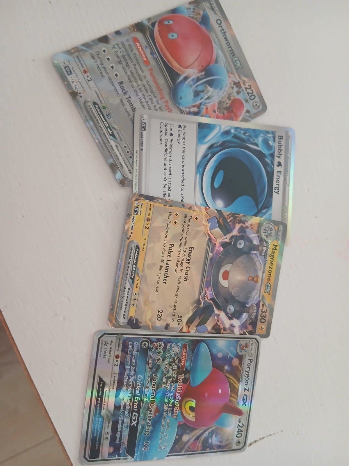 4 coole Pokemon kaarten - Orthworm, Magnezone, Porygon-Z, Ophalen, Gebruikt, Meerdere kaarten, Foil
