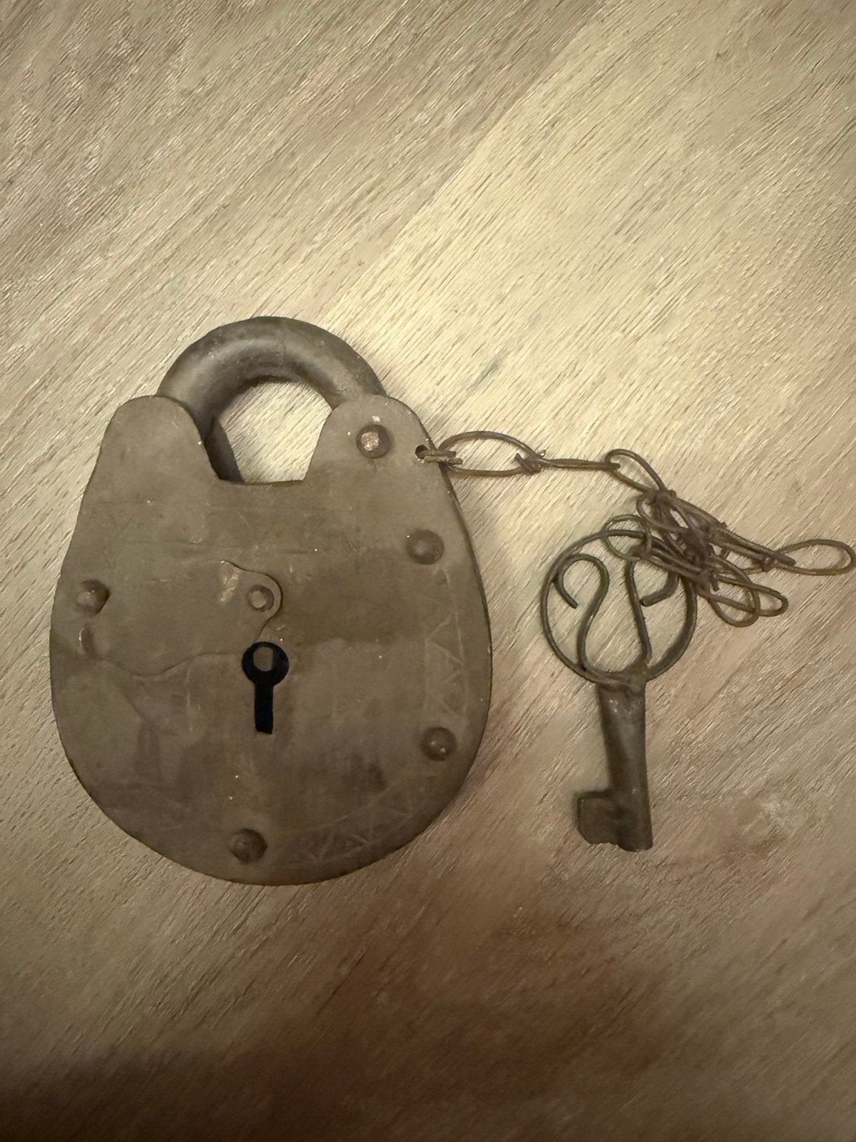 Antiek hangslot met sleutel - Decoratief, Ophalen