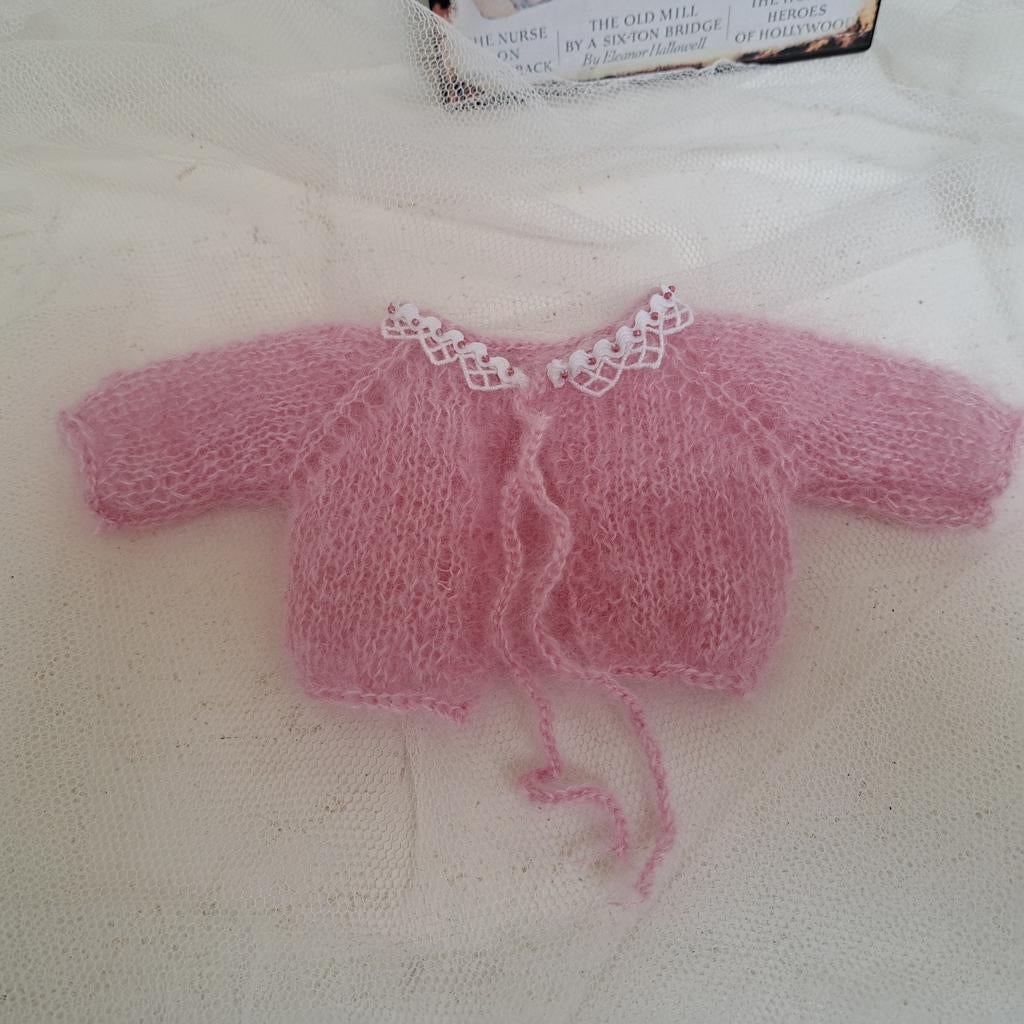 Hand gebreid Roze  Brocante Pop Beer vestje NIEUW, Ophalen of Verzenden