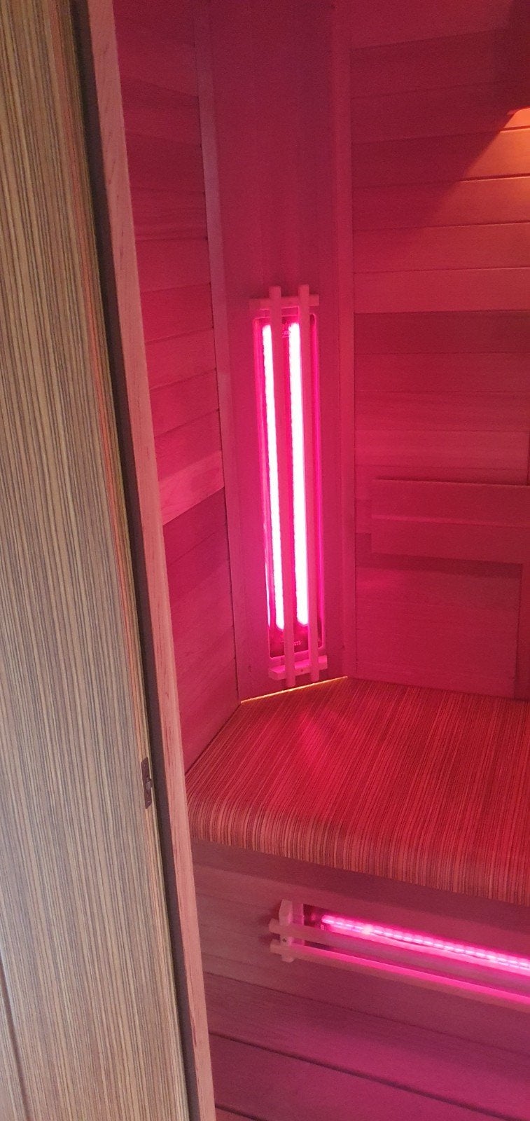 2 in een sauna. luxe afwerking redcedar direct heat stralers, Ophalen, Zo goed als nieuw, Infrarood, Complete sauna