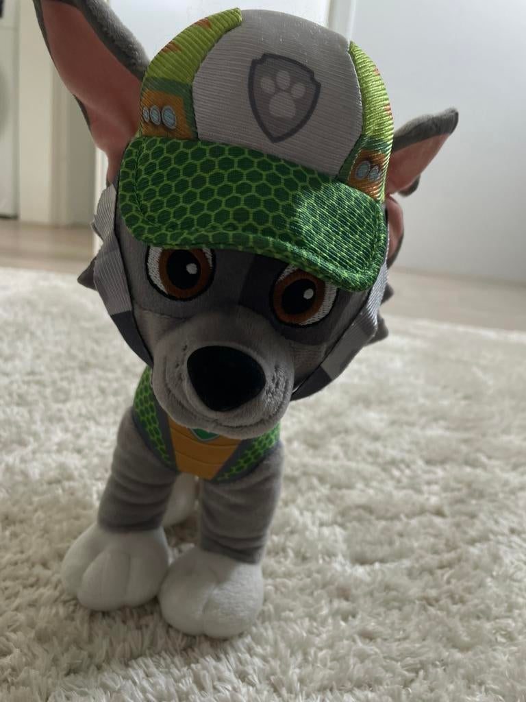 Paw patrol knuffel Rocky, Ophalen of Verzenden, Zo goed als nieuw, Hond