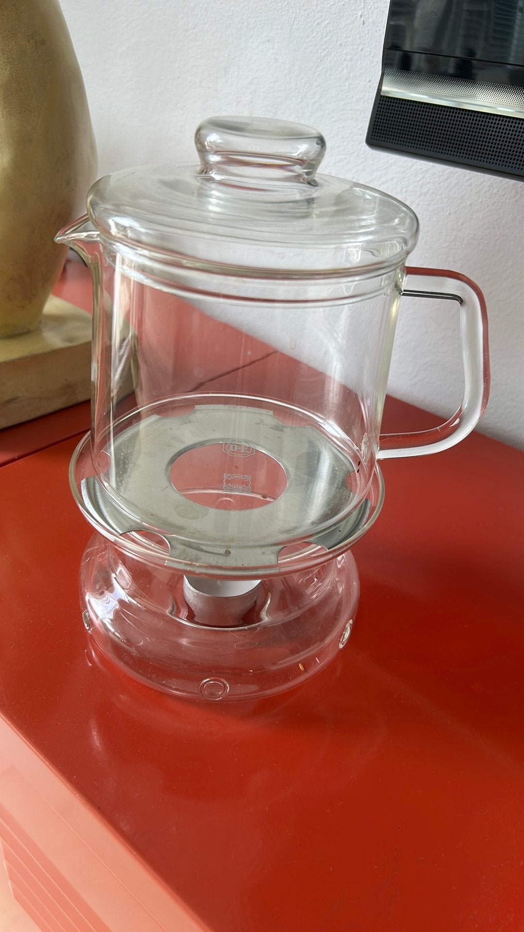 Theepot met waxinelichtje glas, Ophalen, Glas of Glazen, Overige stijlen, Glas