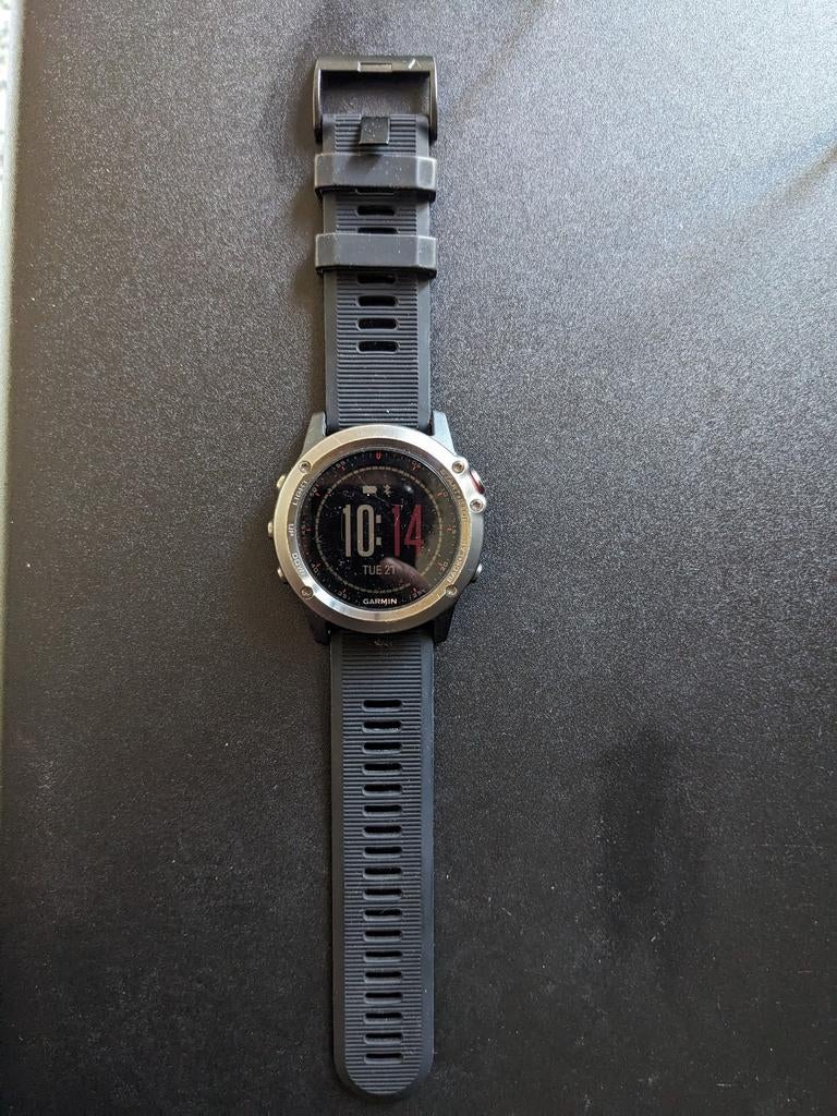 Garmin Fenix 3 - Gebruikt, Functioneel, met Extra Bandje, Gebruikt, Hoogte, Verzenden, Zwart