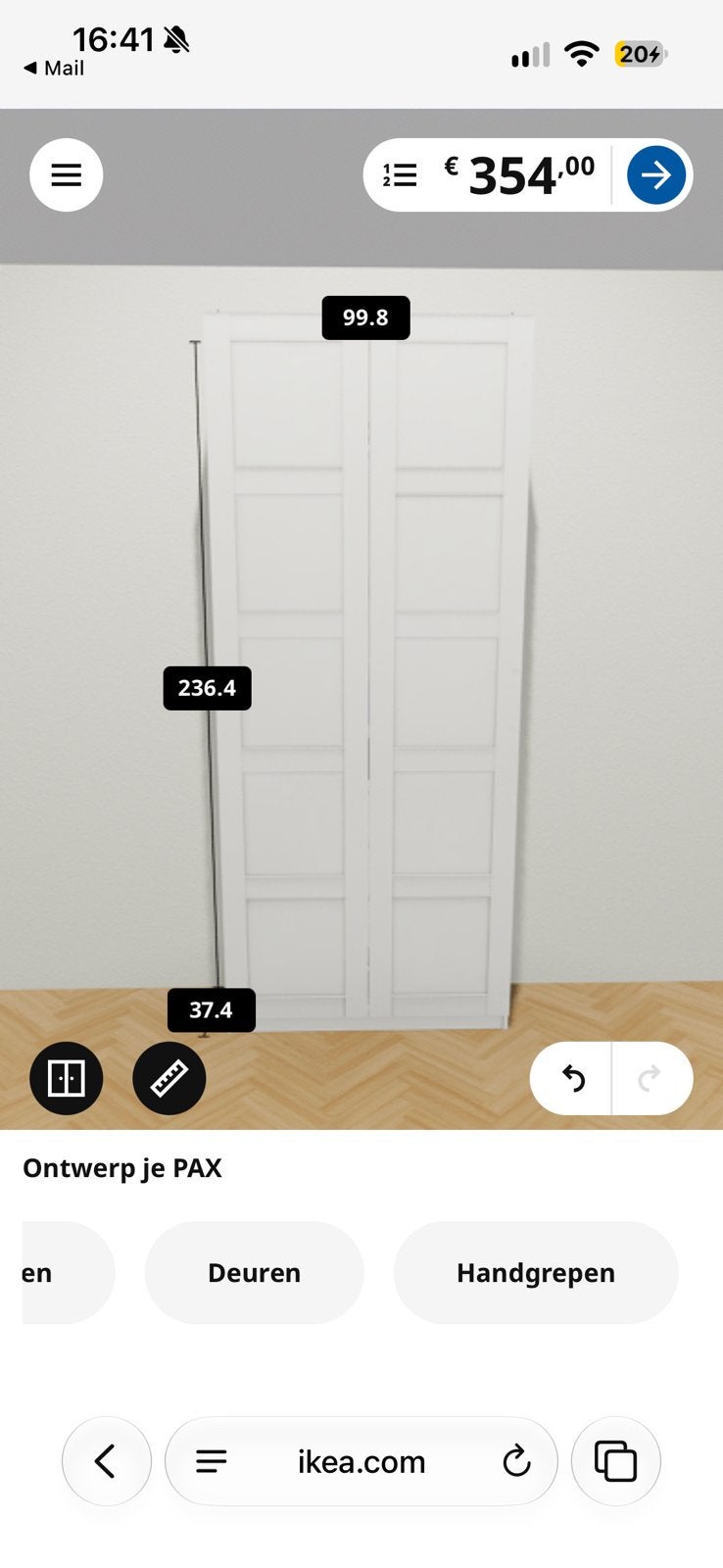 Ikea pax kast, Huis en Inrichting, Ophalen, 200 cm of meer, 50 tot 100 cm, Zo goed als nieuw