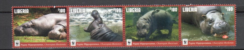 WWF set postzegels van het Dwergnijlpaard, Postzegels en Munten, Ophalen of Verzenden, Postfris, Dier of Natuur