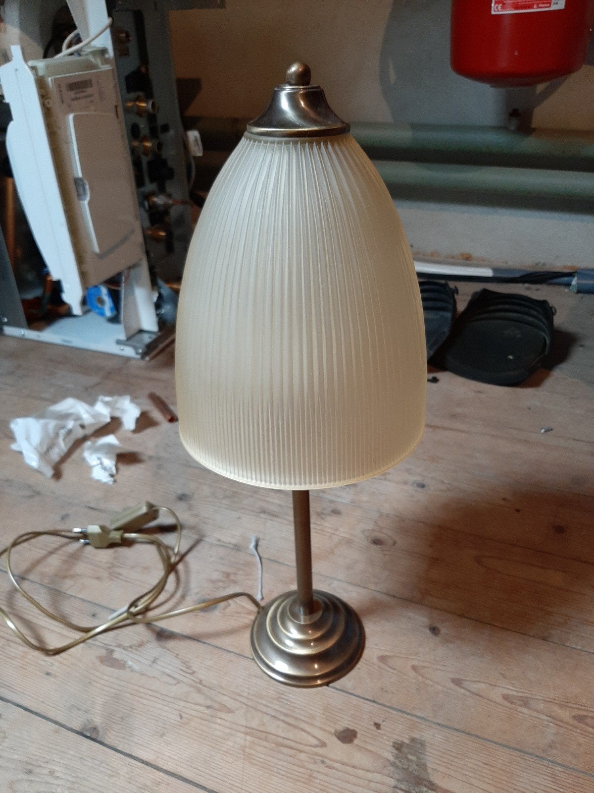 Set lampen staand eb hangend brons., Ophalen