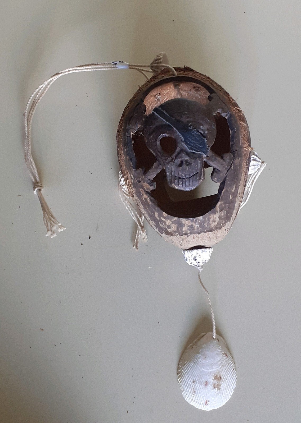 Doodshoofd, kokosnoot "Piraat", Antiek en Kunst, Ophalen of Verzenden