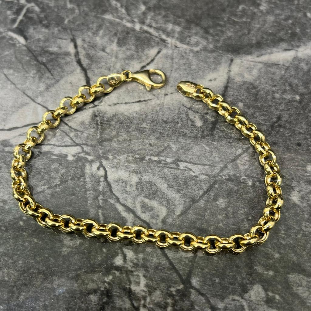 14k gouden armband jasseron schakel, Ophalen of Verzenden, Zo goed als nieuw, Goud