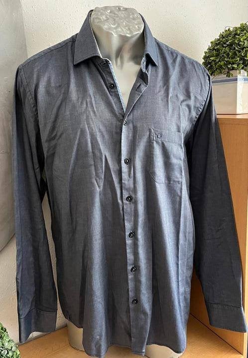 Ledub overhemd blauw maat 42 stretch, Ophalen of Verzenden, Zo goed als nieuw, Blauw, Halswijdte 41/42 (L)