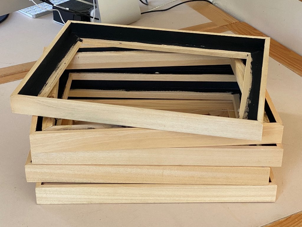 12 Houten baklijsten voor canvasdoeken van 30x40 cm., Ophalen, Gebruikt, Schilderijlijst, Meerkleurig