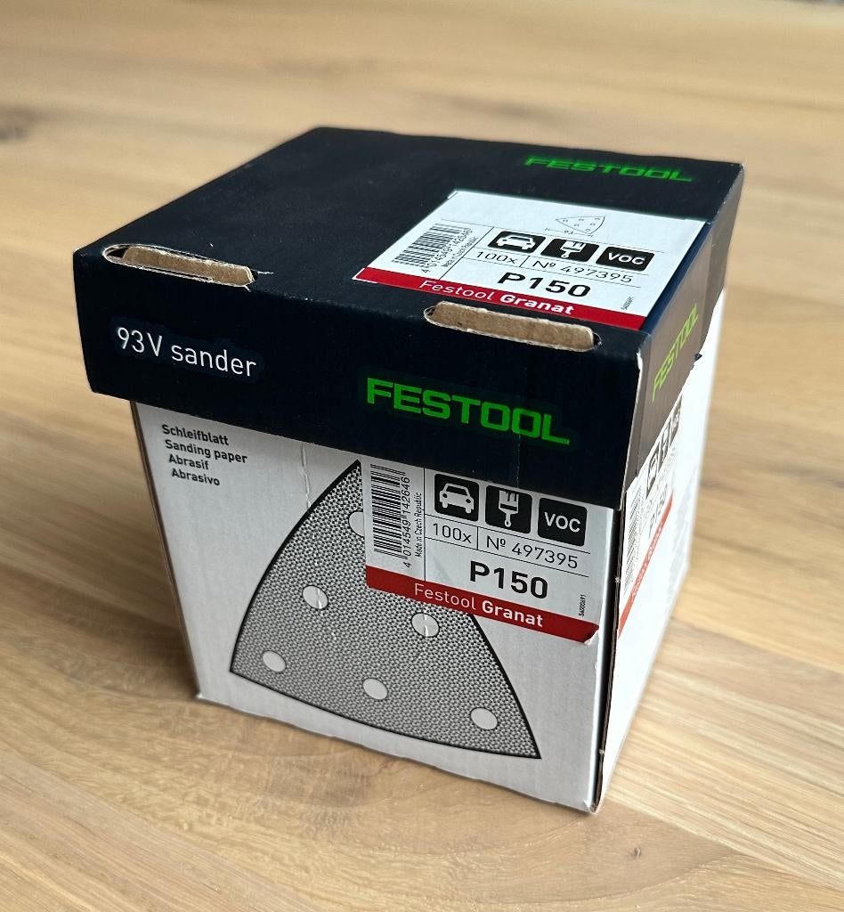 FESTOOL schuurpapier Granat V93 korrel150 100 st. - 497395, Doe-het-zelf en Verbouw, Ophalen of Verzenden, Nieuw, Minder dan 600 watt