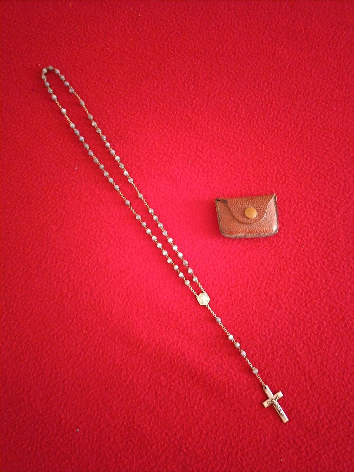 Vintage Rozenkrans met Kruis en Medaillon - Frankrijk, Ophalen of Verzenden