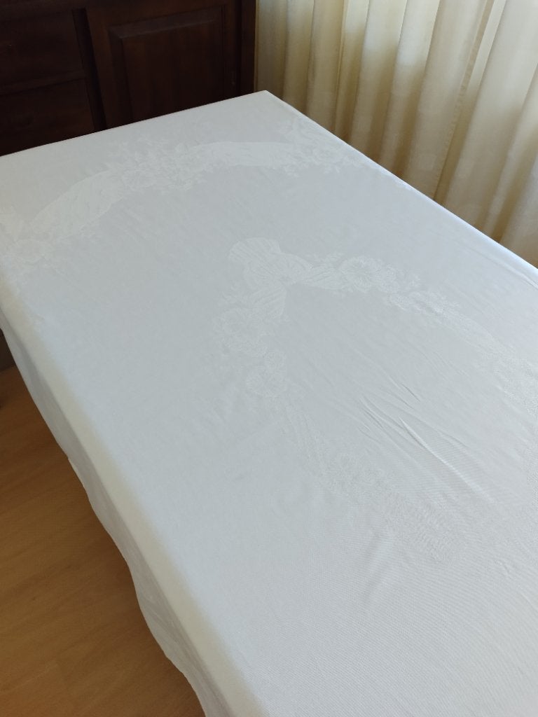 Tafelkleed damast, Ophalen of Verzenden, Zo goed als nieuw, Rechthoek, Binnen
