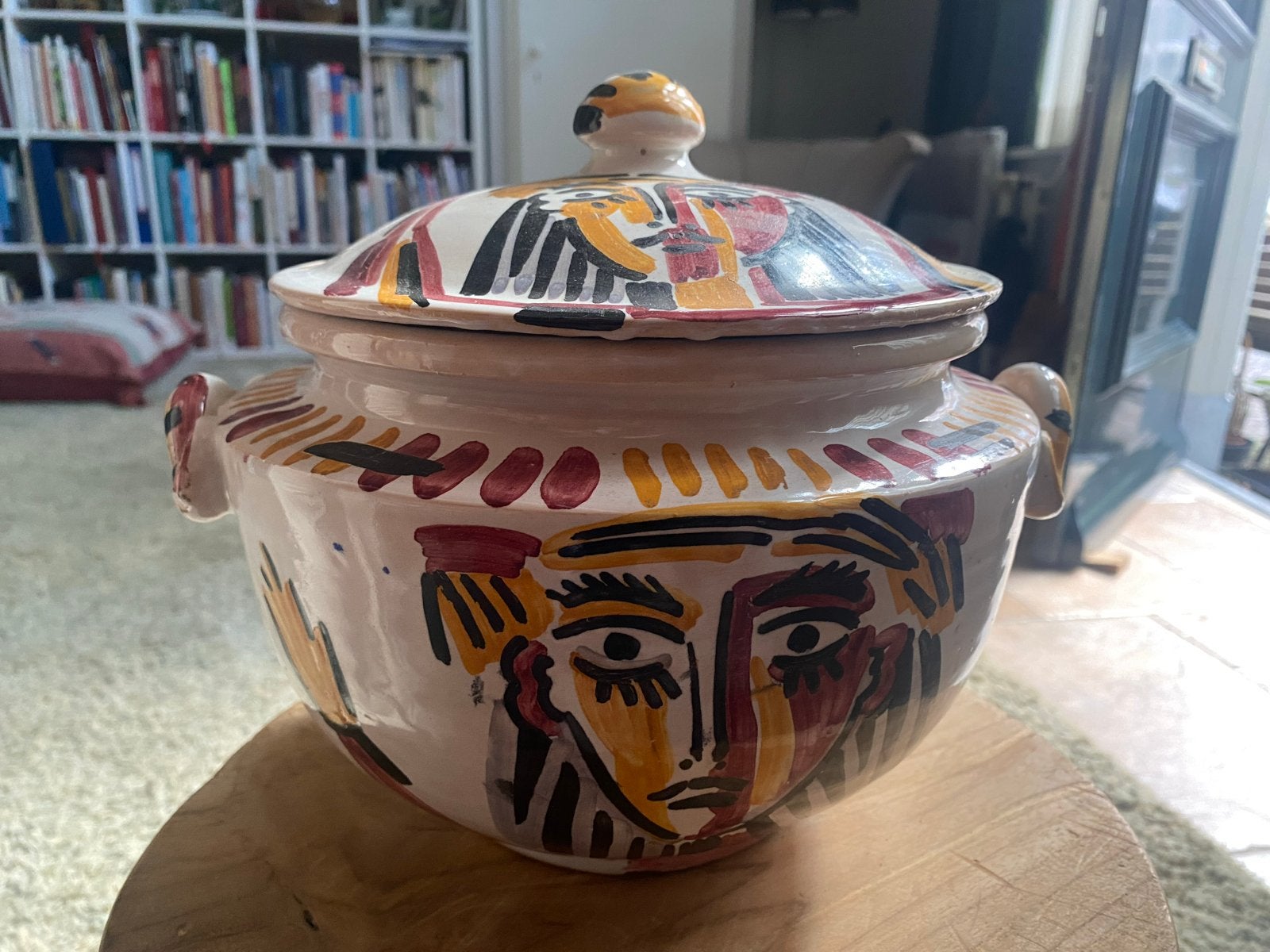 Prachtige Aardewerk Pot met Deksel van Sanchez en Chico, Ophalen of Verzenden