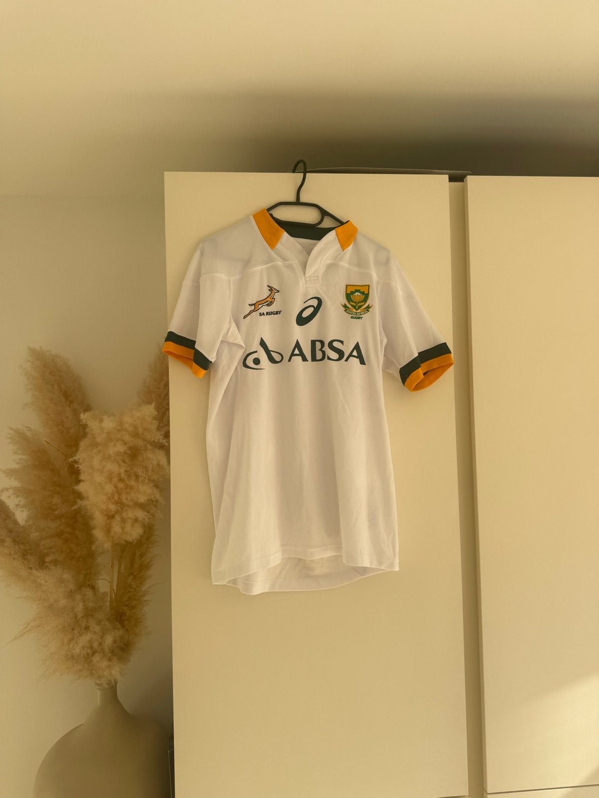 Rugby shirt Zuid-Afrika maat M - Asics, Maat 48/50 (M), Wit, Overige typen, Ophalen of Verzenden