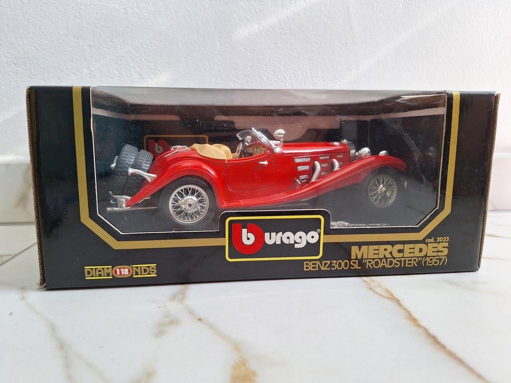 Burago Mercedes Benz 300 SL Roadster (1957) - Schaalmodel, Ophalen, Zo goed als nieuw, Bburago