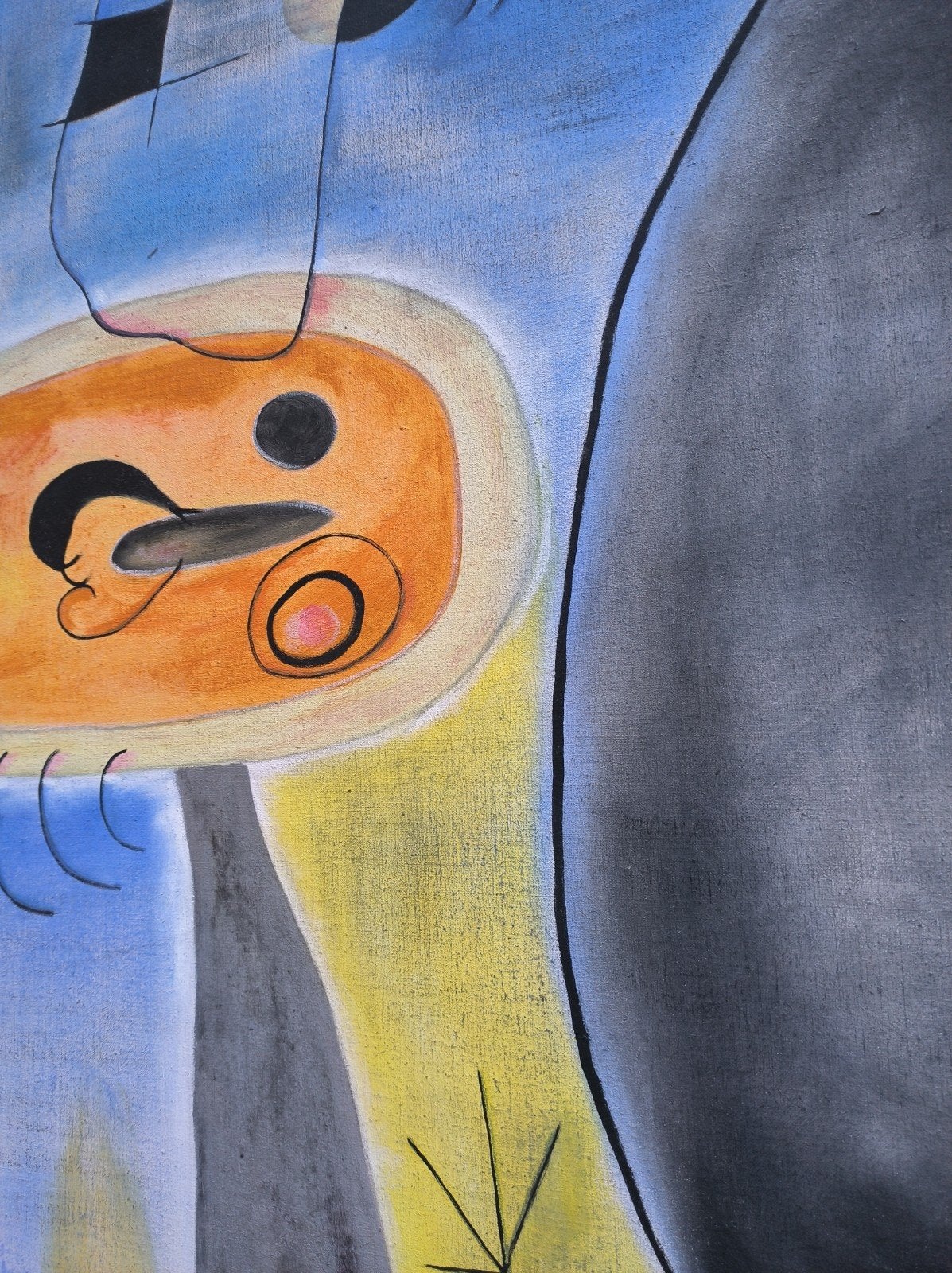 Olieverf Schilderij （reproductie Joan Miró）, Ophalen