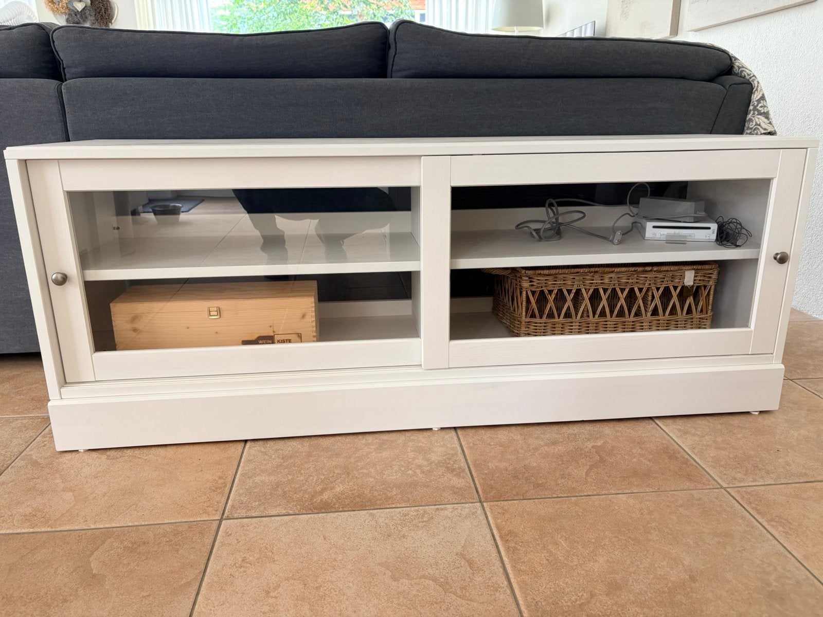 Ikea Havsta TV-meubel wit, zgan, Ophalen, 150 tot 200 cm, Zo goed als nieuw, Minder dan 100 cm