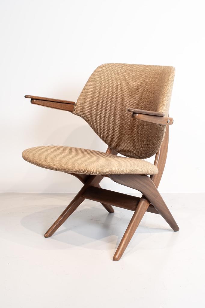 60's Pelikaan of Schaar fauteuil Louis van Teeffelen Wébé, Huis en Inrichting, Fauteuils, Ophalen, Minder dan 75 cm, Stof, 50 tot 75 cm