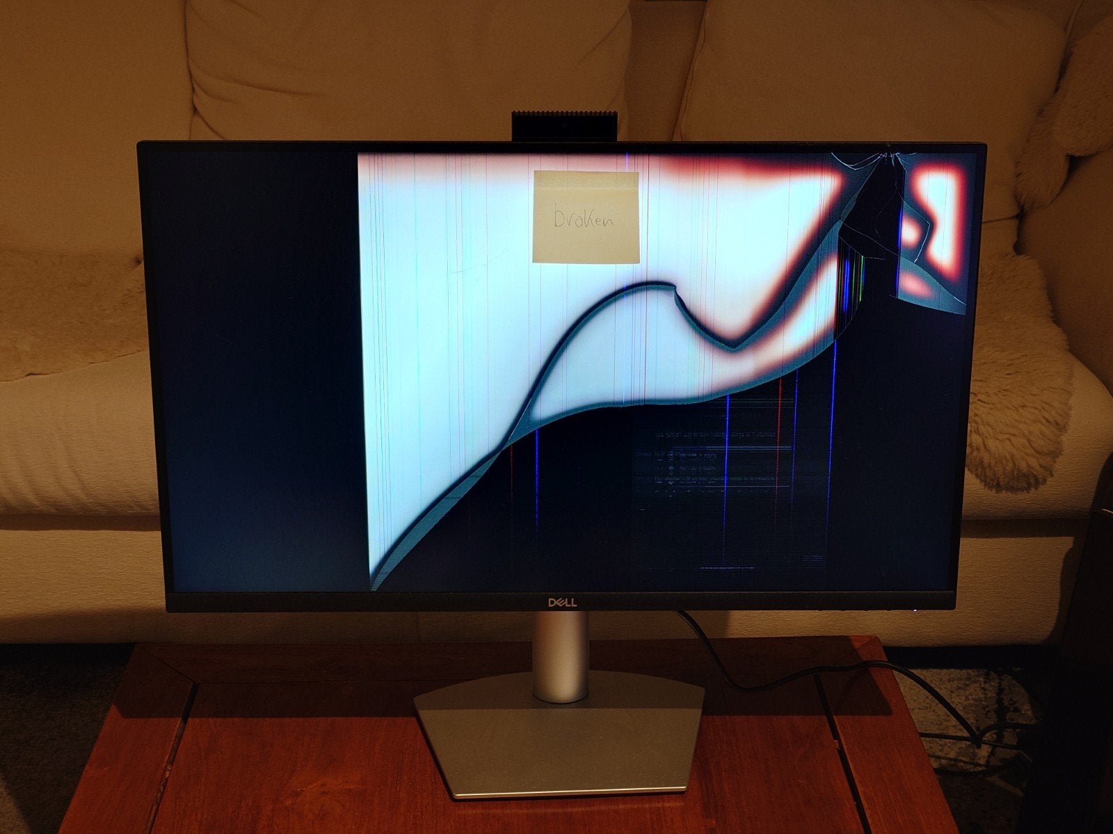 Defect: 3x Dell S2722DZ 27" monitor met webcam, Ophalen, IPS, USB-C, Niet werkend