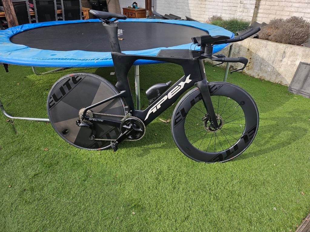 APEX Tijdritfiets/Triatlonfiets met Elite wielen, 28 inch, Carbon, Heren, Zo goed als nieuw