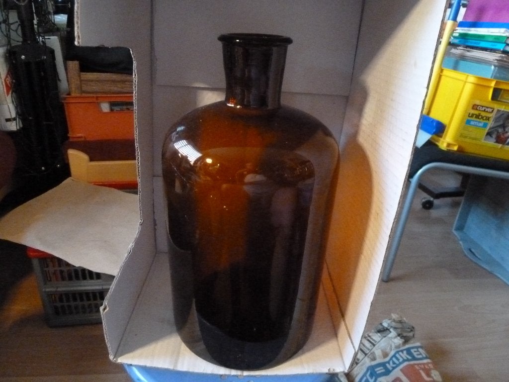 Grote bruine apothekers fles 32,5 cm, Ophalen of Verzenden