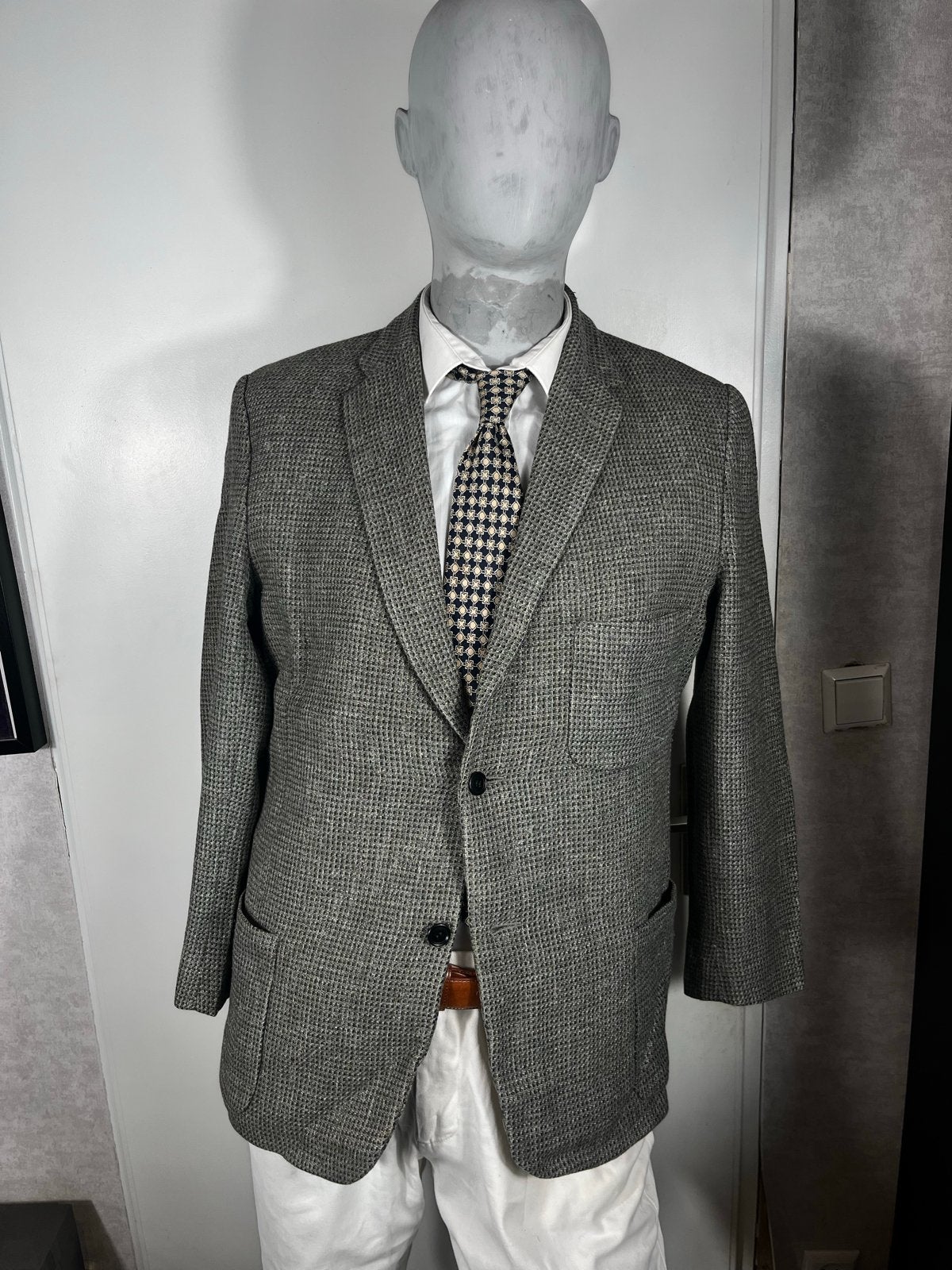Vintage Harris Tweed Jasje - Tijdloze Stijl, Kleding | Heren, Kostuums en Colberts, Ophalen of Verzenden, Gedragen, Maat 46 (S) of kleiner