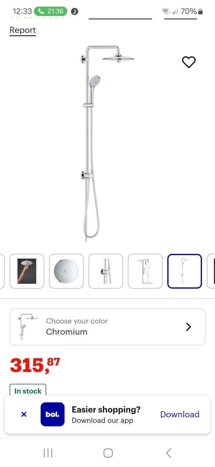 Niuwe GROHE Euphoria 260 Regendouche systeem, Ophalen of Verzenden, Nieuw, Chroom, Douche