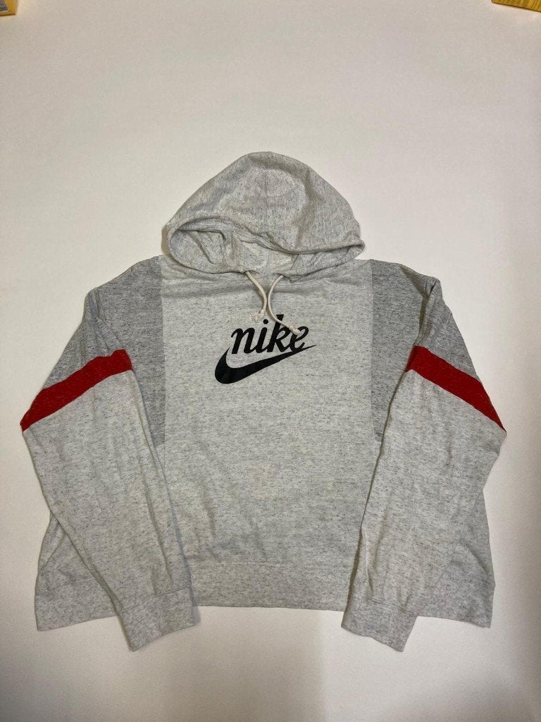 Y2K 2000s Nike Swoosh Pullover Hoodie Sweatshirt XXL Grey, Nike, Overige maten, Ophalen of Verzenden, Zo goed als nieuw