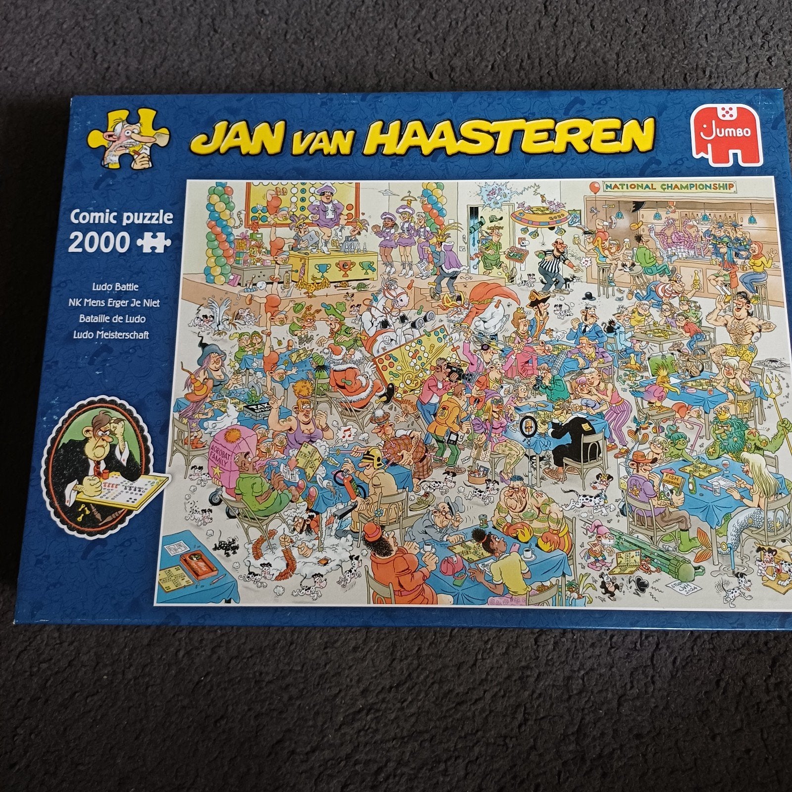 Jan van Haasteren Comic Puzzel - Ludo Battle 2000 stukjes, Ophalen, Meer dan 1500 stukjes, Zo goed als nieuw, Legpuzzel