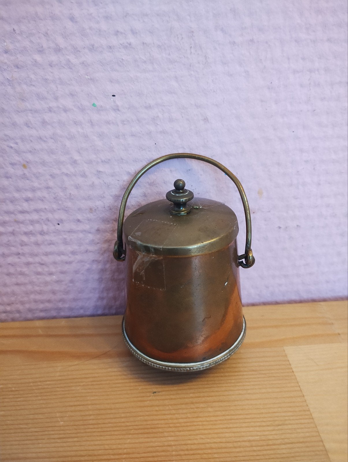 Antieke Koperen Pot met Deksel en Handvat, Ophalen of Verzenden