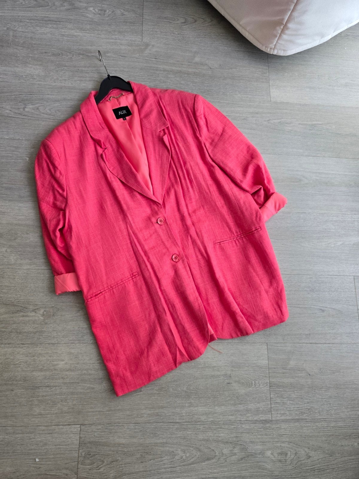 Alix the Label linnen look blazer koraal rood maat L, Ophalen of Verzenden, Zo goed als nieuw, Rood