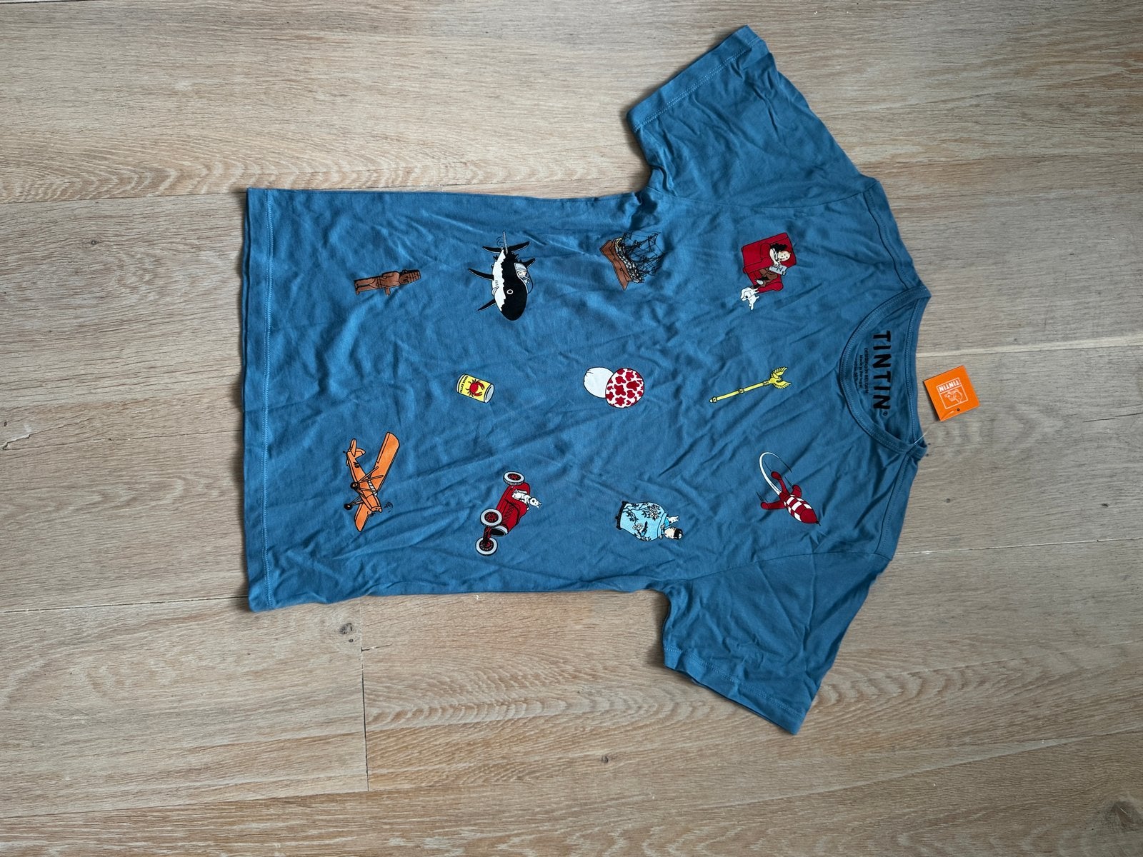Tintin T-shirt met diverse avontuurlijke prints - XS, Ophalen of Verzenden, Nieuw
