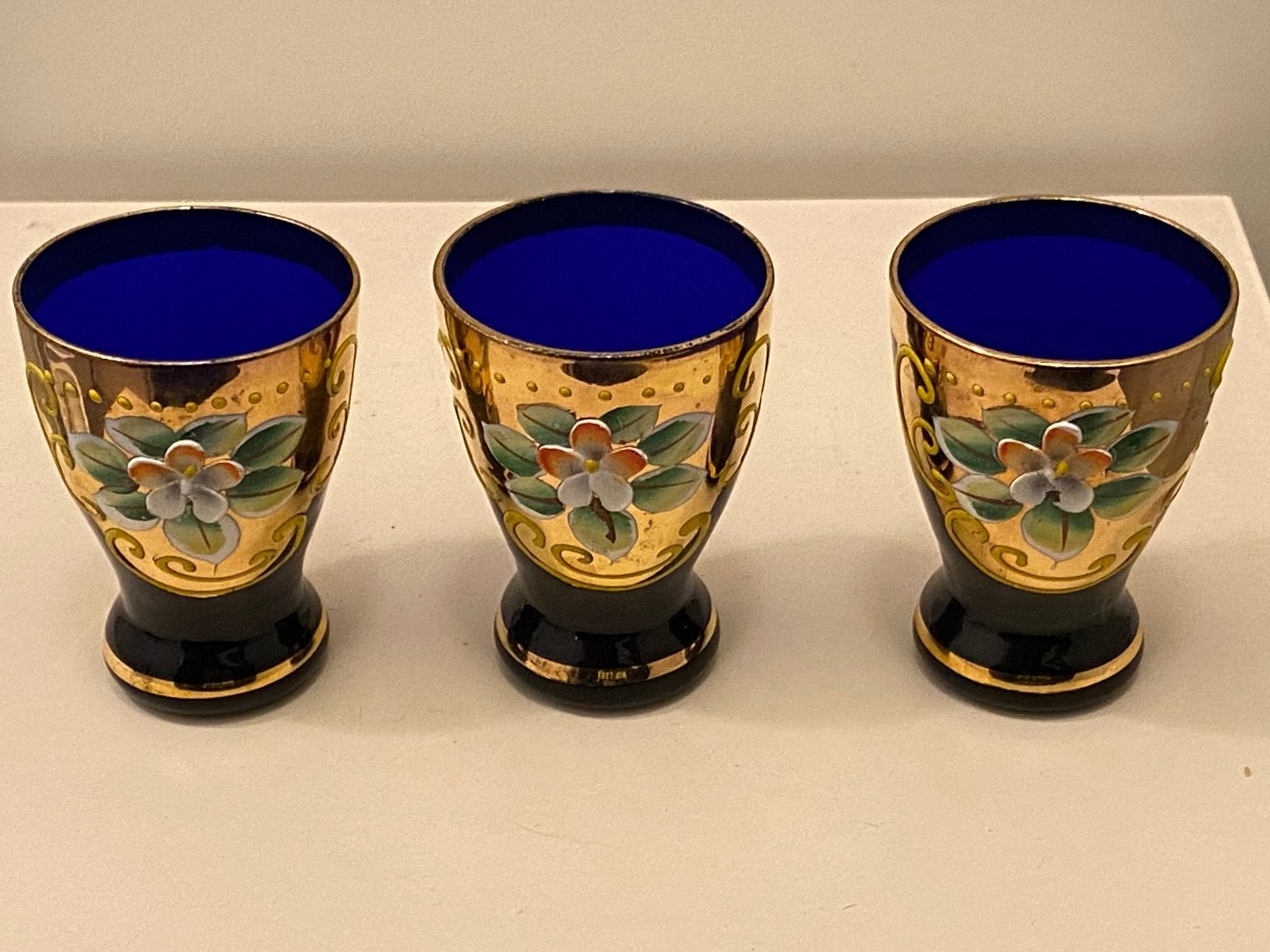 Jspanse kobaltblauwe glaasjes, Verzamelen, Ophalen of Verzenden, Zo goed als nieuw, Borrel- of Shotglas