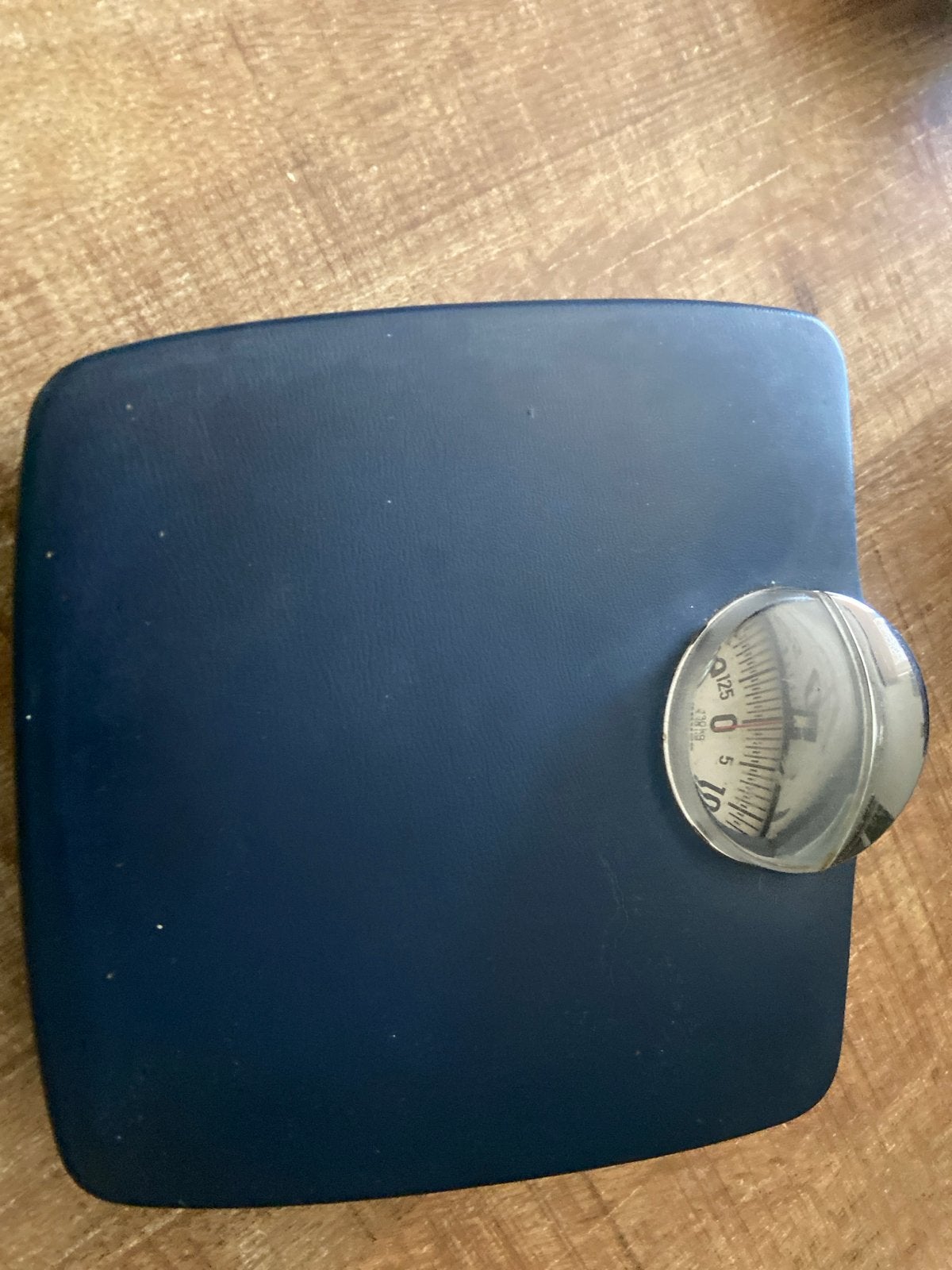 Blauwe analoge personenweegschaal, Ophalen, Gebruikt, Analoog, 100 kg of meer