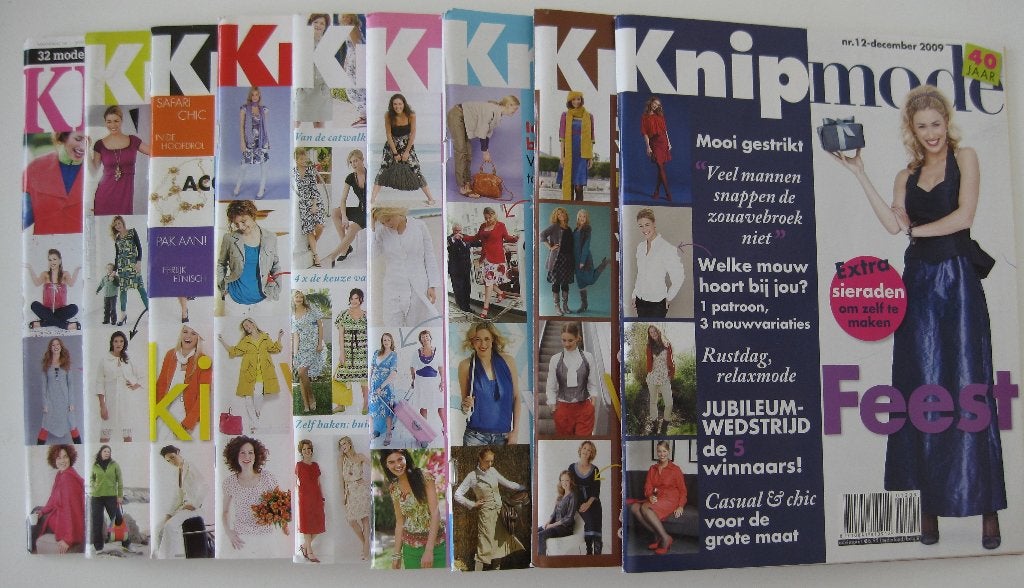 Knipmode maandblad 2009 compleet met alle patronen 9 nummers, Hobby en Vrije tijd, Kledingpatronen, Overige typen, Vrouw, Nieuw