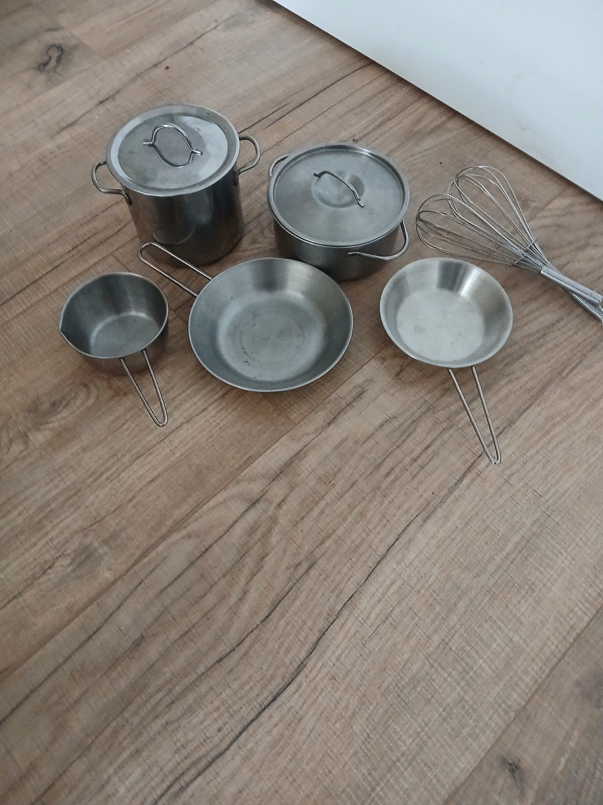 Roestvrijstalen speelgoed pannenset met garde, Ophalen, Jongen of Meisje