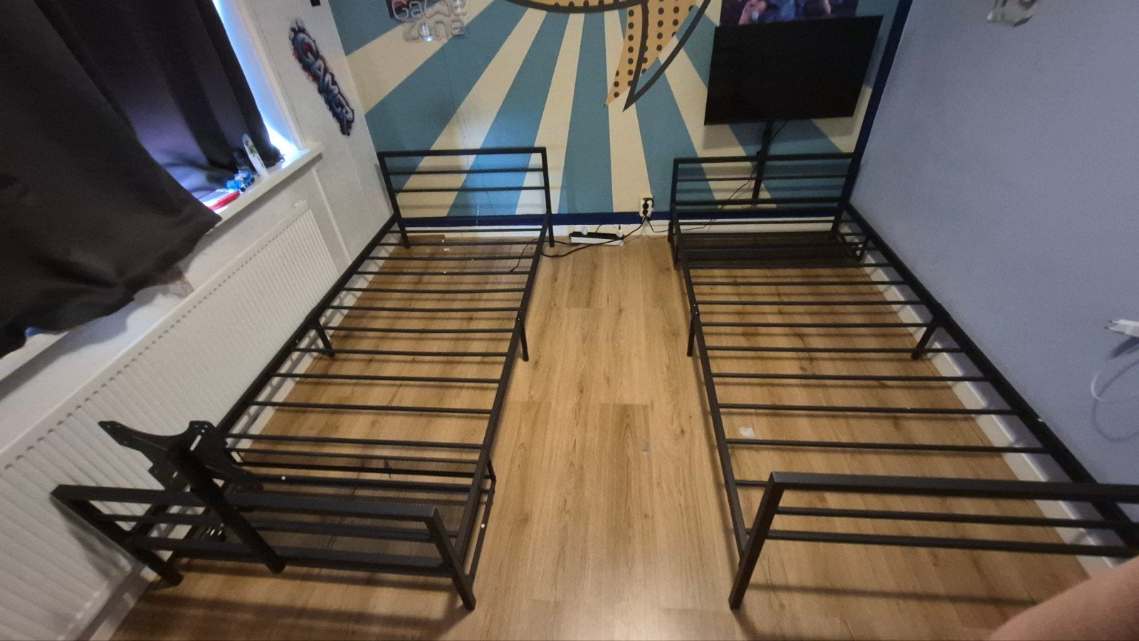 (2 STUKS) Xrocker Gaming Bedframe - Eenpers.(Excl. matras), Ophalen, 90 cm, Eenpersoons, Zwart