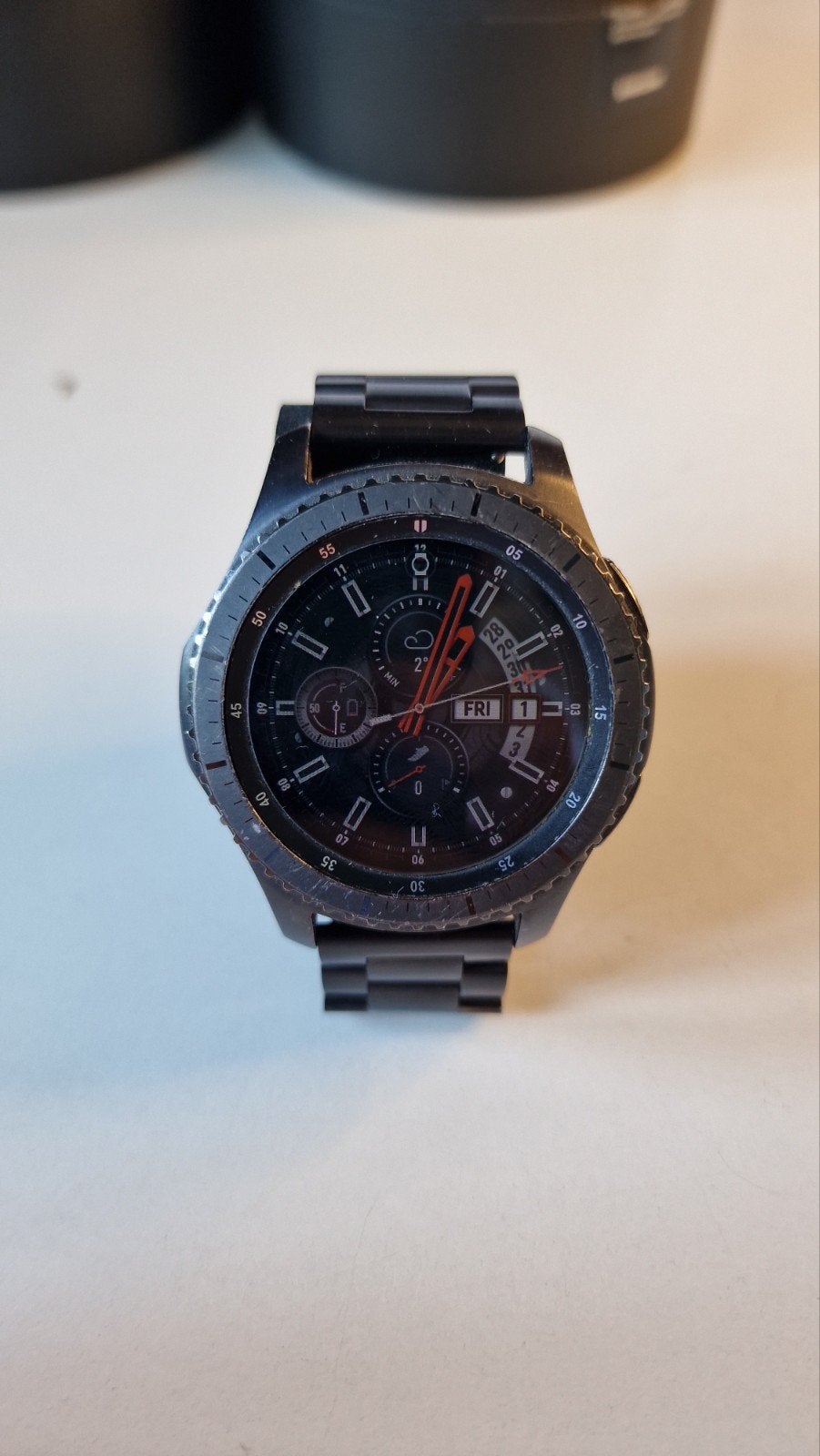 Samsung Gear S3 Frontier met extra stalen band, Sieraden, Tassen en Uiterlijk, Smartwatches, Gebruikt, Zwart, Ophalen of Verzenden