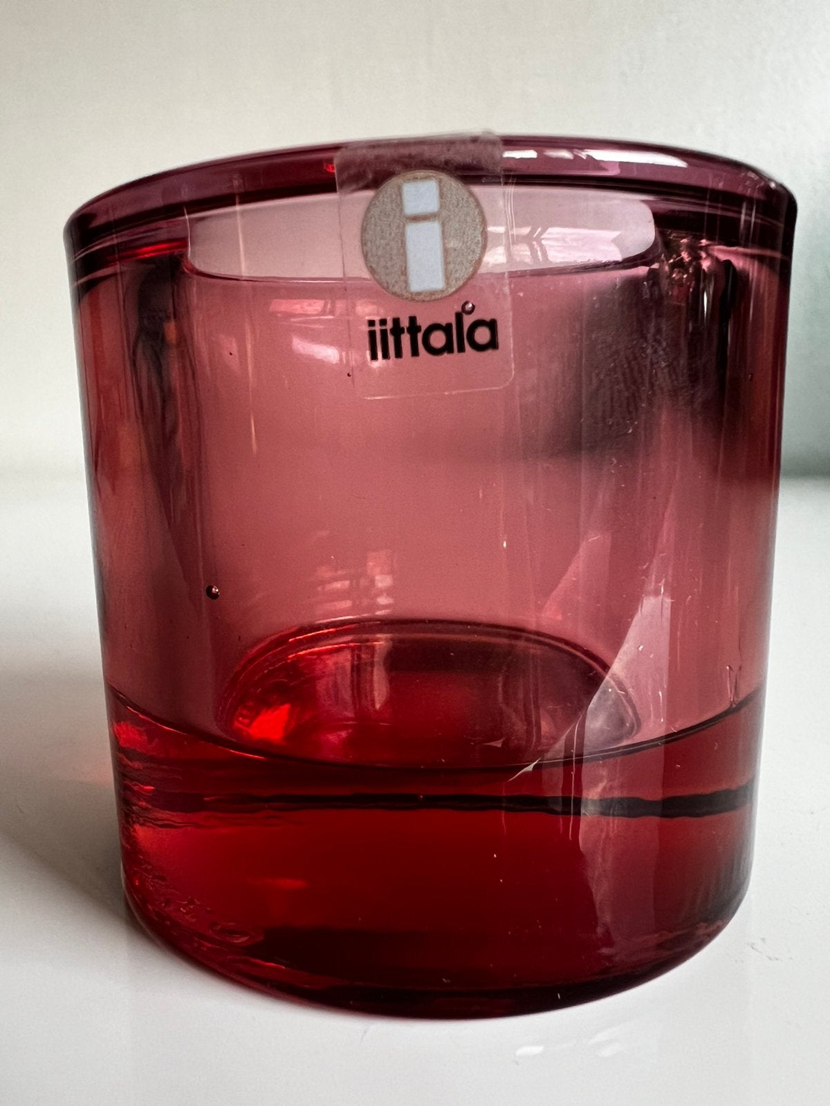 Iittala KIVI Marimekko Waxinelichthouder~Red Garnet 2005, Waxinelichthouder, Ophalen of Verzenden, Iittala, Glas