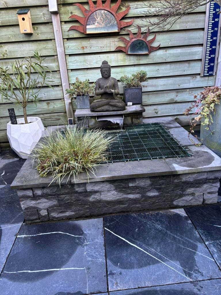 Vijverbak met pomp en boeddhabeeld enz., Tuin en Terras, Vijvers, Ophalen, Gebruikt