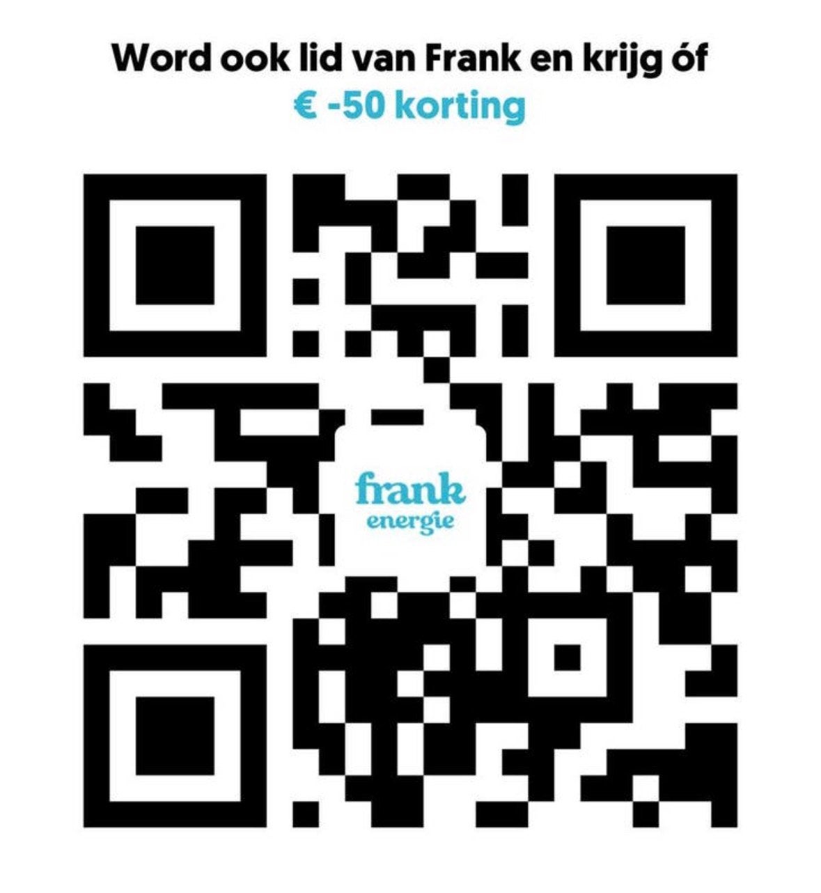 Krijg €50 korting via mij bij Frank Energie, Eén persoon