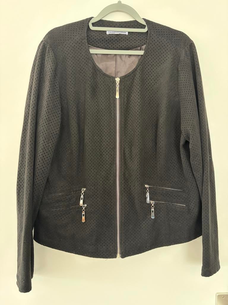Tramontana Suedelook Bikerjacket Zwart XXL, Zwart, Maat 46/48 (XL) of groter, Ophalen of Verzenden, Zo goed als nieuw