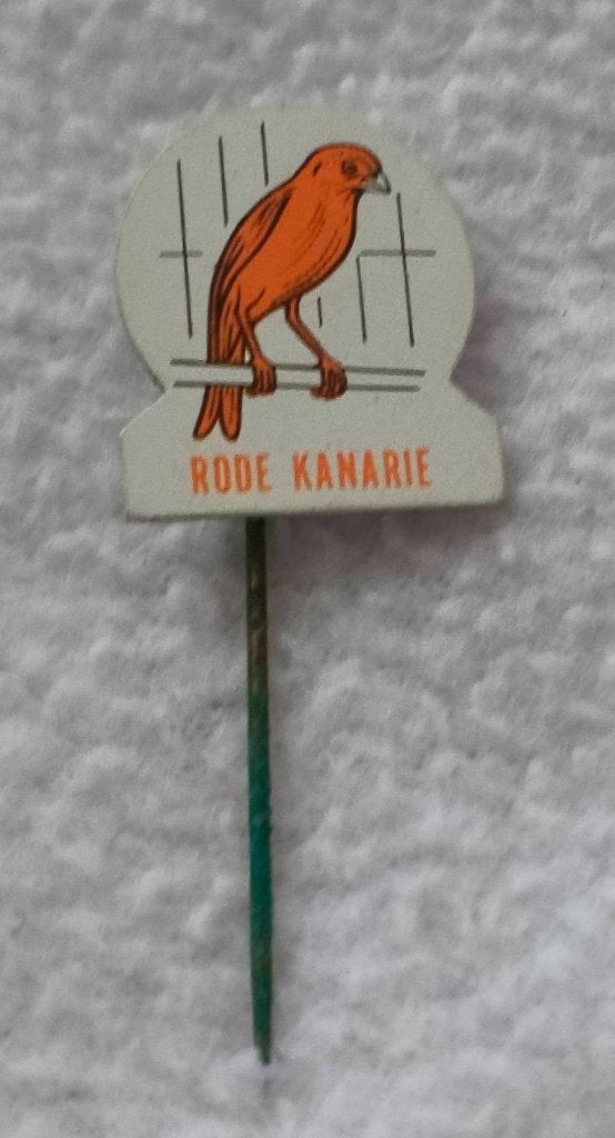 Speldje Rode Kanarie, Ophalen of Verzenden, Zo goed als nieuw, Dier of Natuur, Speldje of Pin