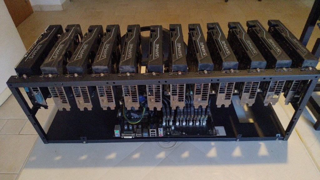 Mining rig 12 GPU, PCI-Express 3, AMD, Verzenden, Refurbished