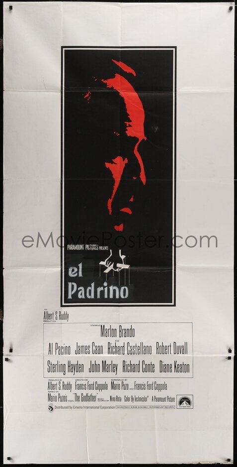 THE GODFATHER 3-sheet original vintage poster from 1972, Ophalen, Deurposter of groter, Film en Tv, Rechthoekig Staand