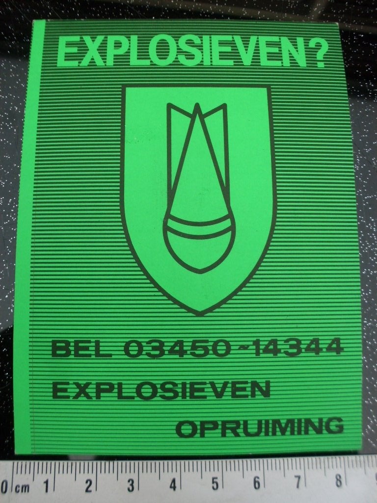 sticker explosieven? bel explosieven opruiming logo eod, Verzamelen, Verzenden, Zo goed als nieuw, Bedrijf of Vereniging