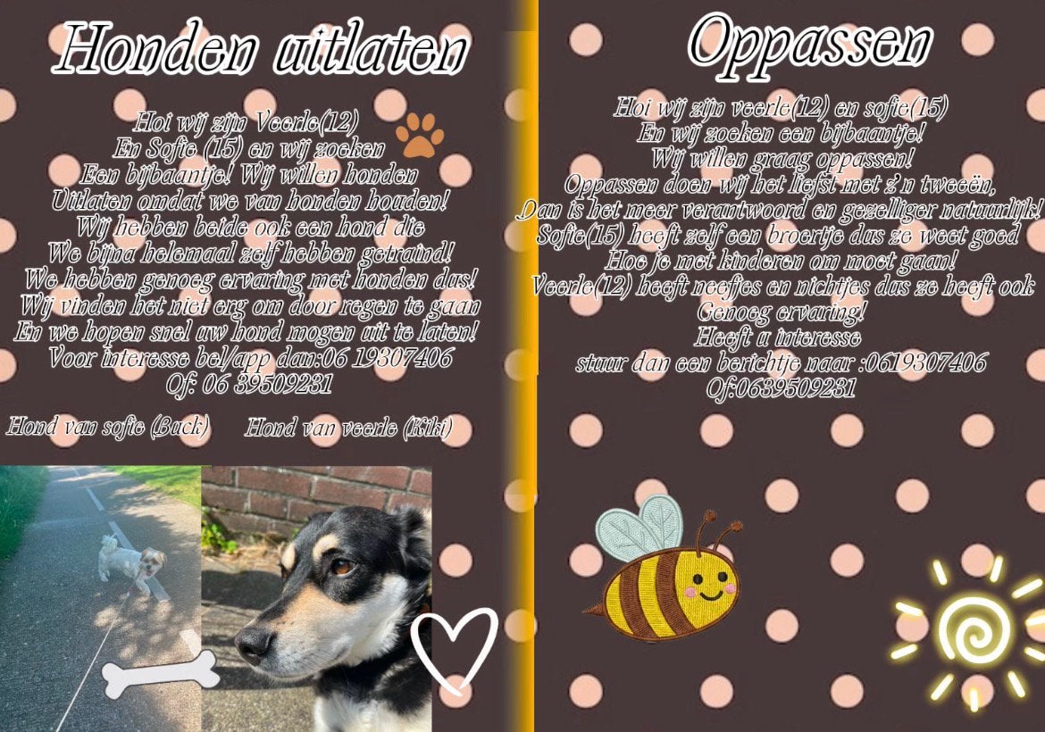 Hondenuitlaters/oppas, Eén persoon